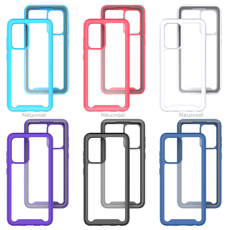 Silicone Transparent Frame Case Cover 360 Degrees JX2 for Samsung Galaxy A52s 5G