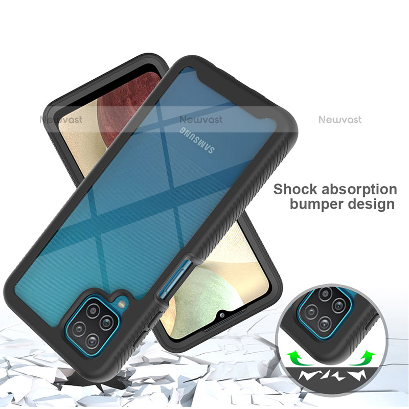 Silicone Transparent Frame Case Cover 360 Degrees JX2 for Samsung Galaxy F12
