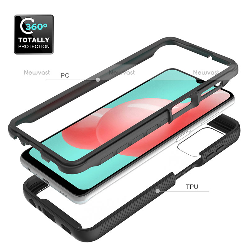 Silicone Transparent Frame Case Cover 360 Degrees JX2 for Samsung Galaxy M32 5G