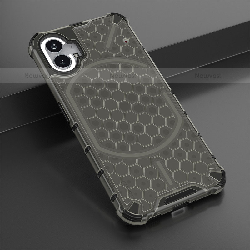 Silicone Transparent Frame Case Cover 360 Degrees M01 for Nothing Phone 1 Gray