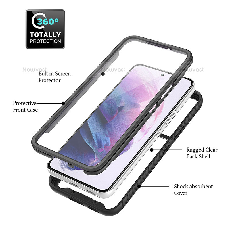 Silicone Transparent Frame Case Cover 360 Degrees M01 for Samsung Galaxy S21 Plus 5G