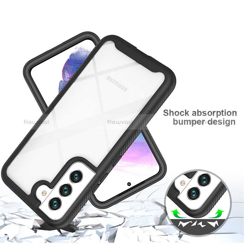 Silicone Transparent Frame Case Cover 360 Degrees M01 for Samsung Galaxy S22 Plus 5G