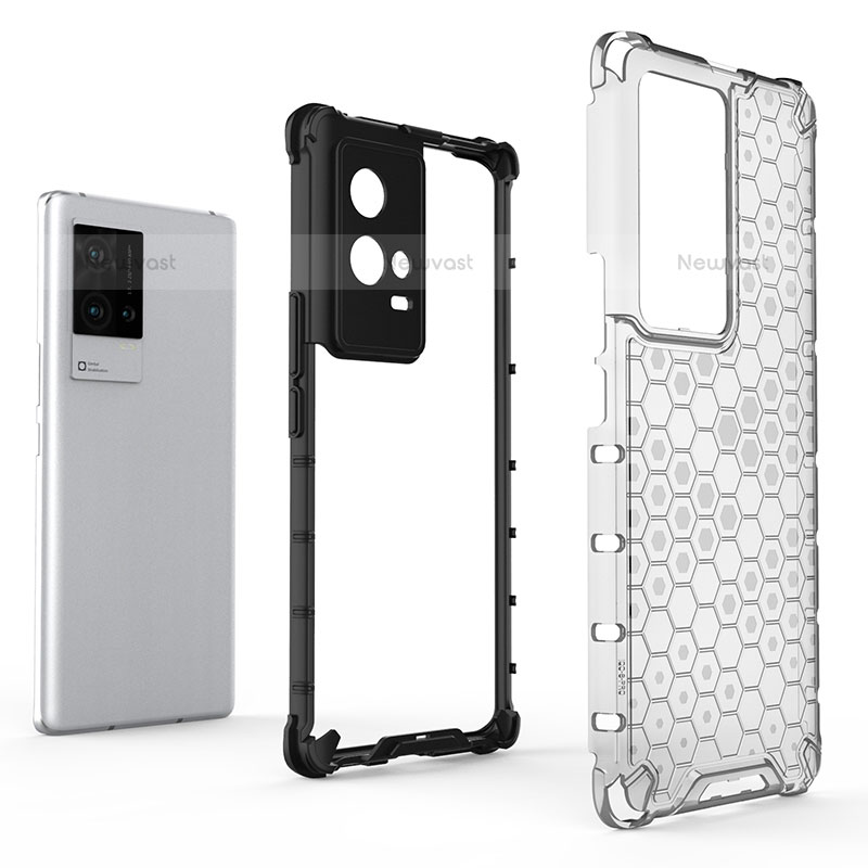 Silicone Transparent Frame Case Cover 360 Degrees M01 for Vivo iQOO 8 Pro 5G