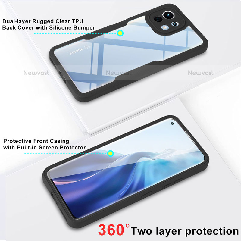 Silicone Transparent Frame Case Cover 360 Degrees M01 for Xiaomi Mi 11 Lite 5G