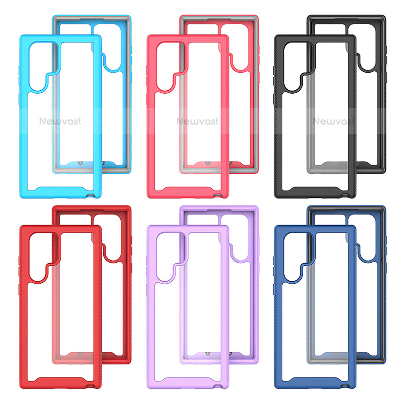 Silicone Transparent Frame Case Cover 360 Degrees M02 for Samsung Galaxy S21 Ultra 5G