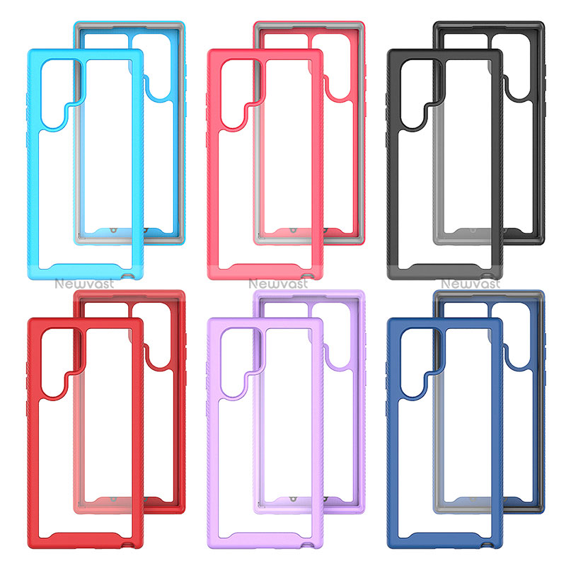 Silicone Transparent Frame Case Cover 360 Degrees M02 for Samsung Galaxy S24 Ultra 5G