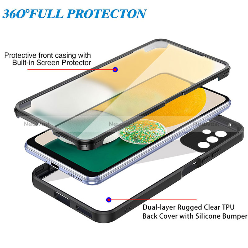 Silicone Transparent Frame Case Cover 360 Degrees MJ1 for Samsung Galaxy A04s