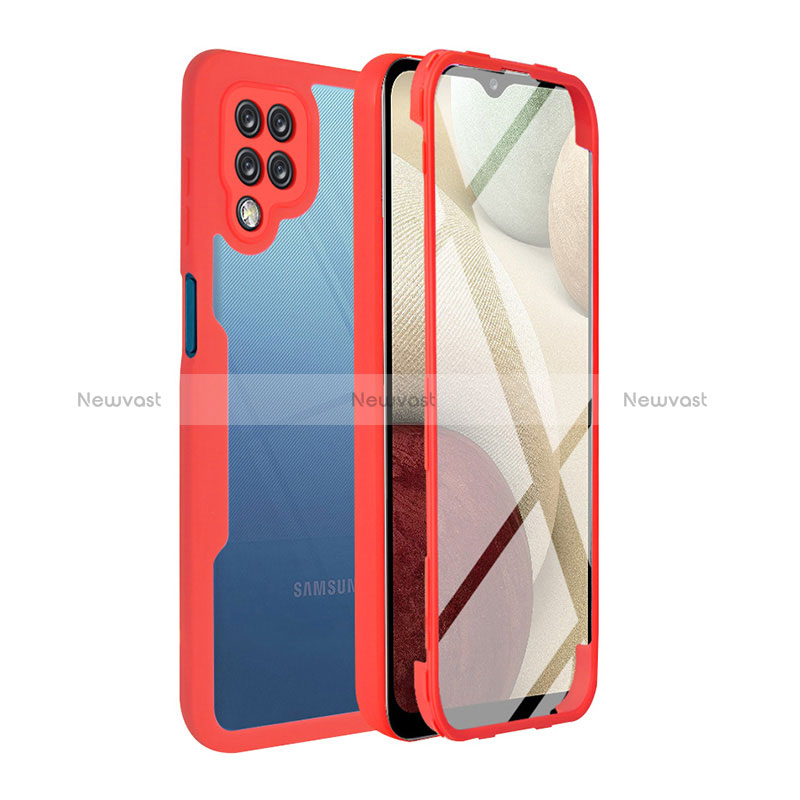 Silicone Transparent Frame Case Cover 360 Degrees MJ1 for Samsung Galaxy A12 Nacho