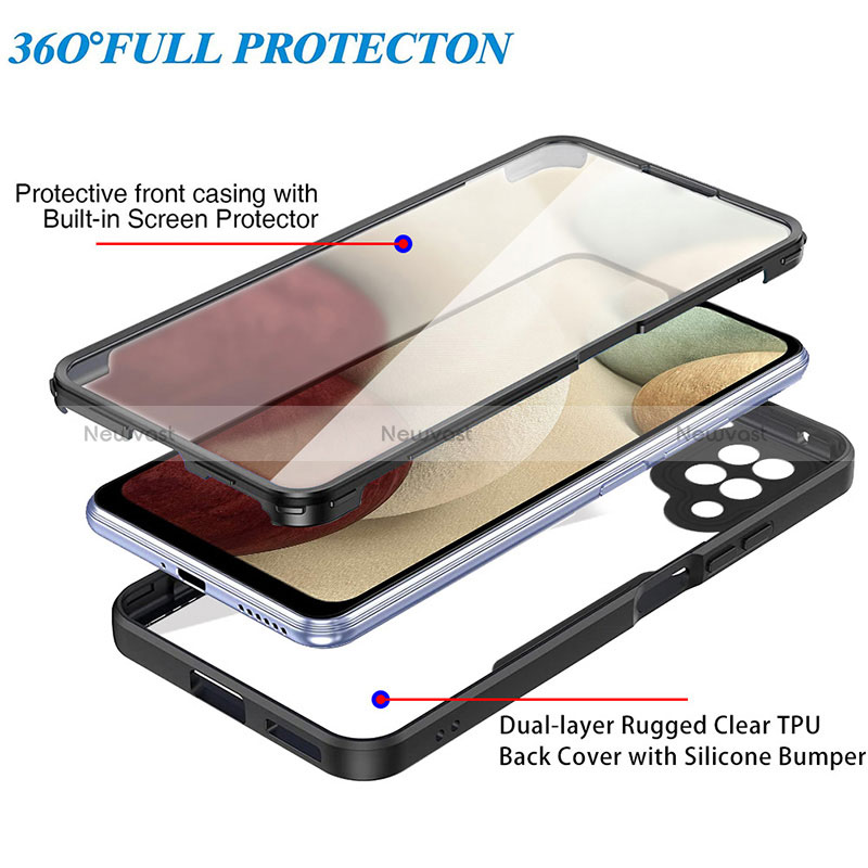 Silicone Transparent Frame Case Cover 360 Degrees MJ1 for Samsung Galaxy A12 Nacho