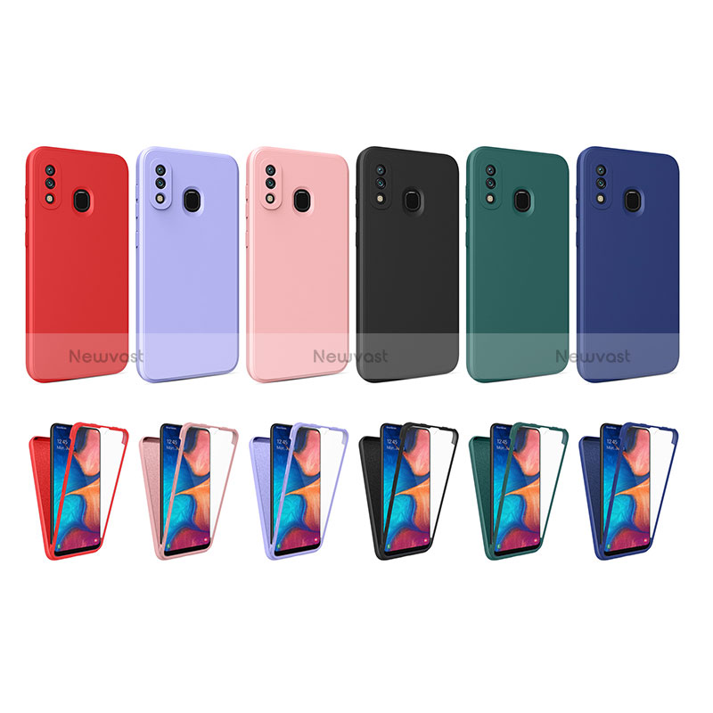 Silicone Transparent Frame Case Cover 360 Degrees MJ1 for Samsung Galaxy A30