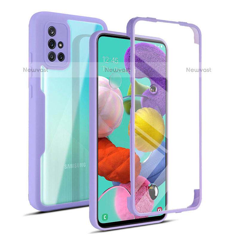 Silicone Transparent Frame Case Cover 360 Degrees MJ1 for Samsung Galaxy A51 4G