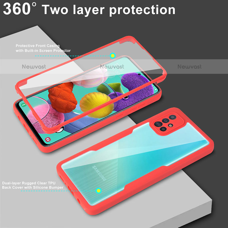 Silicone Transparent Frame Case Cover 360 Degrees MJ1 for Samsung Galaxy A51 4G
