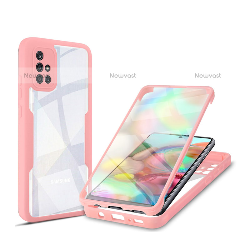 Silicone Transparent Frame Case Cover 360 Degrees MJ1 for Samsung Galaxy A71 4G A715