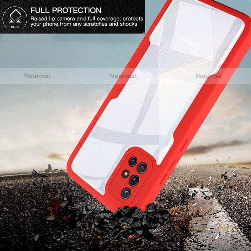 Silicone Transparent Frame Case Cover 360 Degrees MJ1 for Samsung Galaxy A71 4G A715