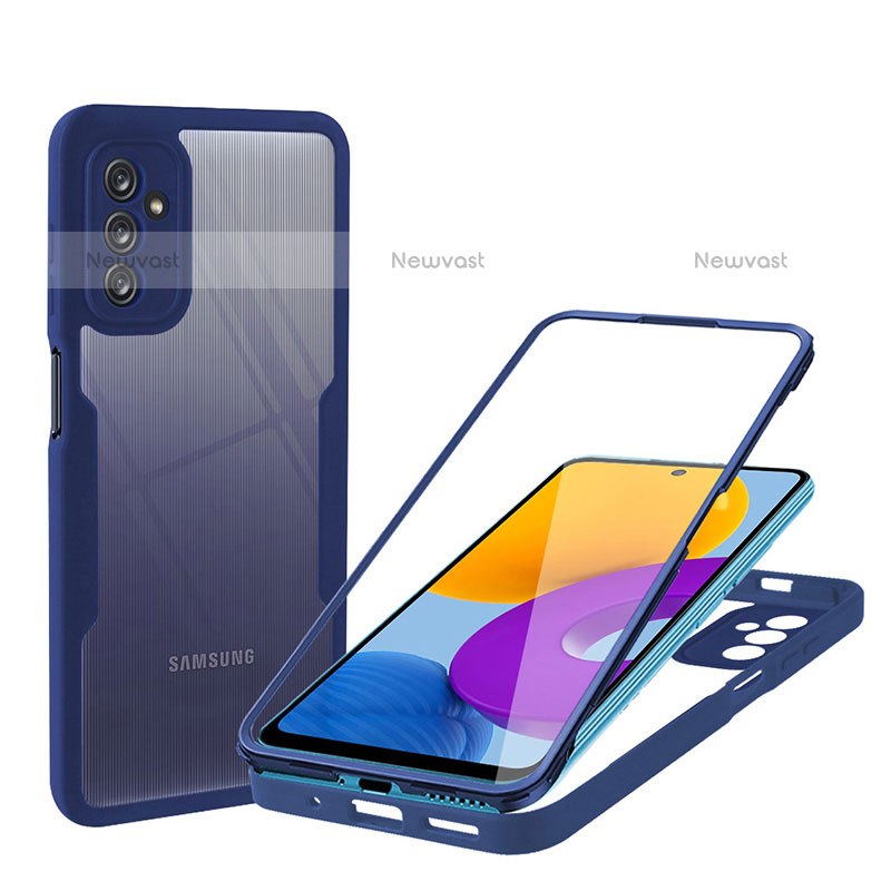 Silicone Transparent Frame Case Cover 360 Degrees MJ1 for Samsung Galaxy M52 5G Blue
