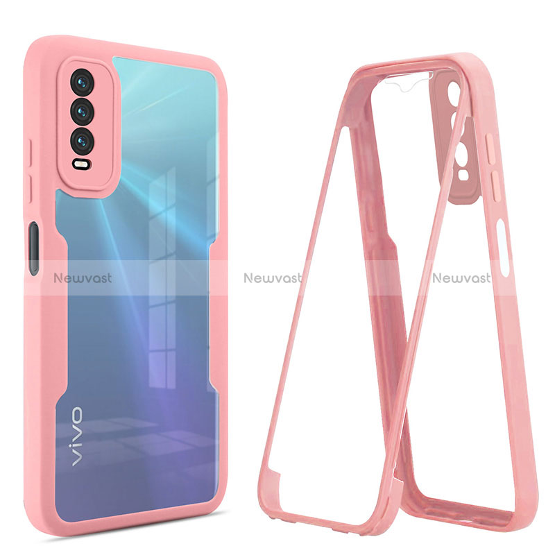 Silicone Transparent Frame Case Cover 360 Degrees MJ1 for Vivo Y11s