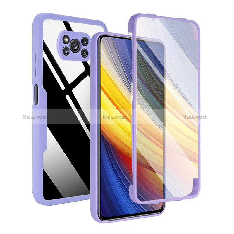 Silicone Transparent Frame Case Cover 360 Degrees MJ1 for Xiaomi Poco X3 NFC