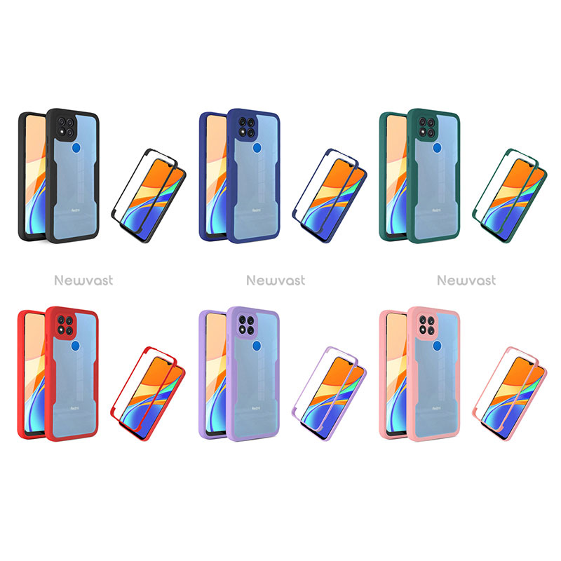 Silicone Transparent Frame Case Cover 360 Degrees MJ1 for Xiaomi Redmi 9C