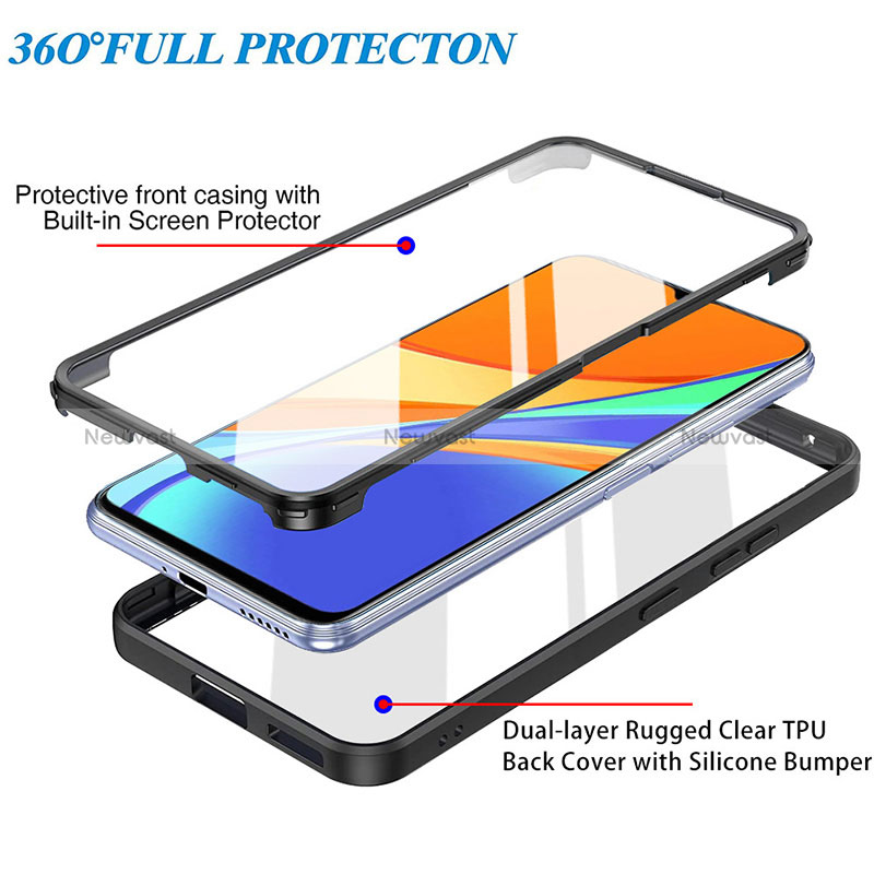 Silicone Transparent Frame Case Cover 360 Degrees MJ1 for Xiaomi Redmi 9C NFC