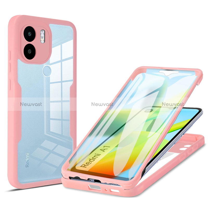 Silicone Transparent Frame Case Cover 360 Degrees MJ1 for Xiaomi Redmi A1