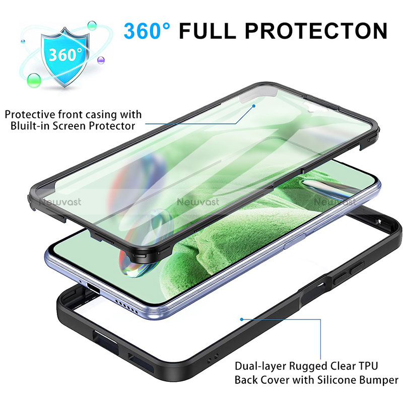 Silicone Transparent Frame Case Cover 360 Degrees MJ1 for Xiaomi Redmi Note 12 5G