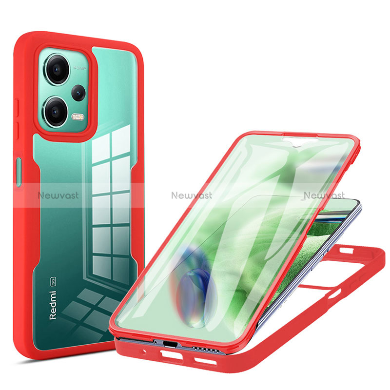 Silicone Transparent Frame Case Cover 360 Degrees MJ1 for Xiaomi Redmi Note 12 5G