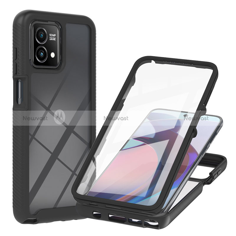 Silicone Transparent Frame Case Cover 360 Degrees YB1 for Motorola Moto G Stylus (2023) 4G