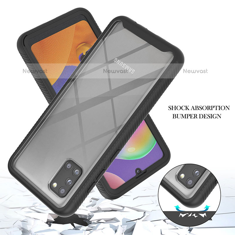 Silicone Transparent Frame Case Cover 360 Degrees YB1 for Samsung Galaxy A31