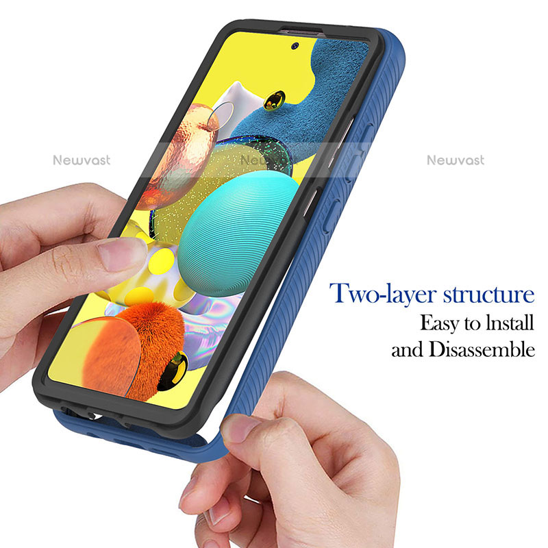 Silicone Transparent Frame Case Cover 360 Degrees YB1 for Samsung Galaxy A51 4G
