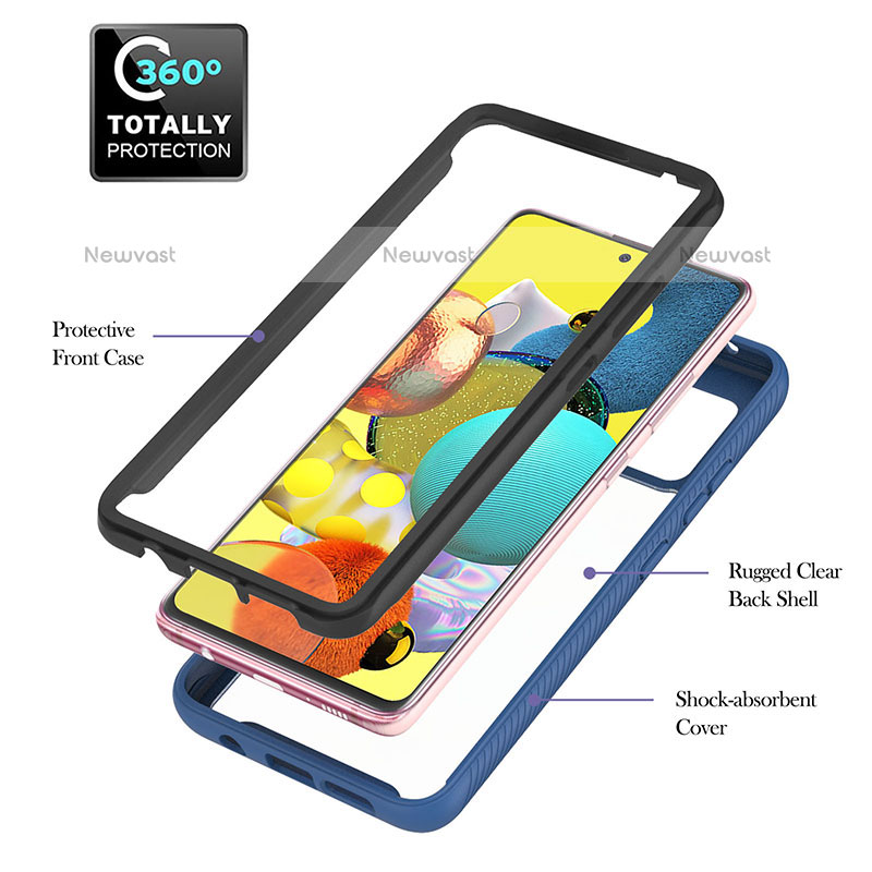 Silicone Transparent Frame Case Cover 360 Degrees YB1 for Samsung Galaxy A51 4G