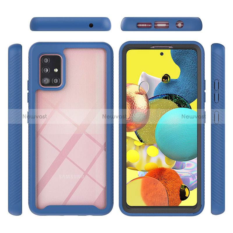 Silicone Transparent Frame Case Cover 360 Degrees YB1 for Samsung Galaxy A51 5G