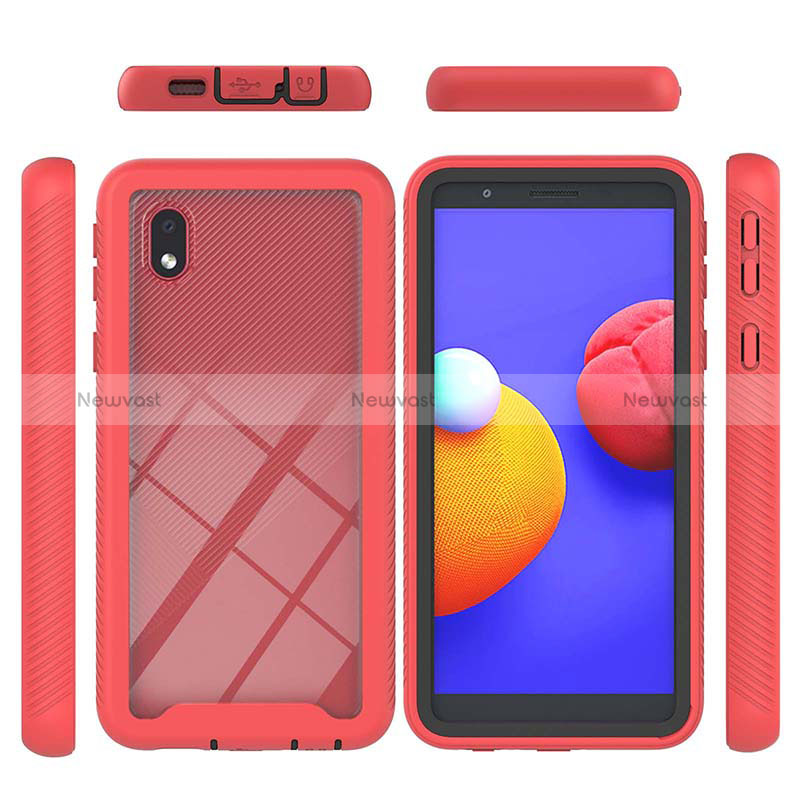 Silicone Transparent Frame Case Cover 360 Degrees YB1 for Samsung Galaxy M01 Core