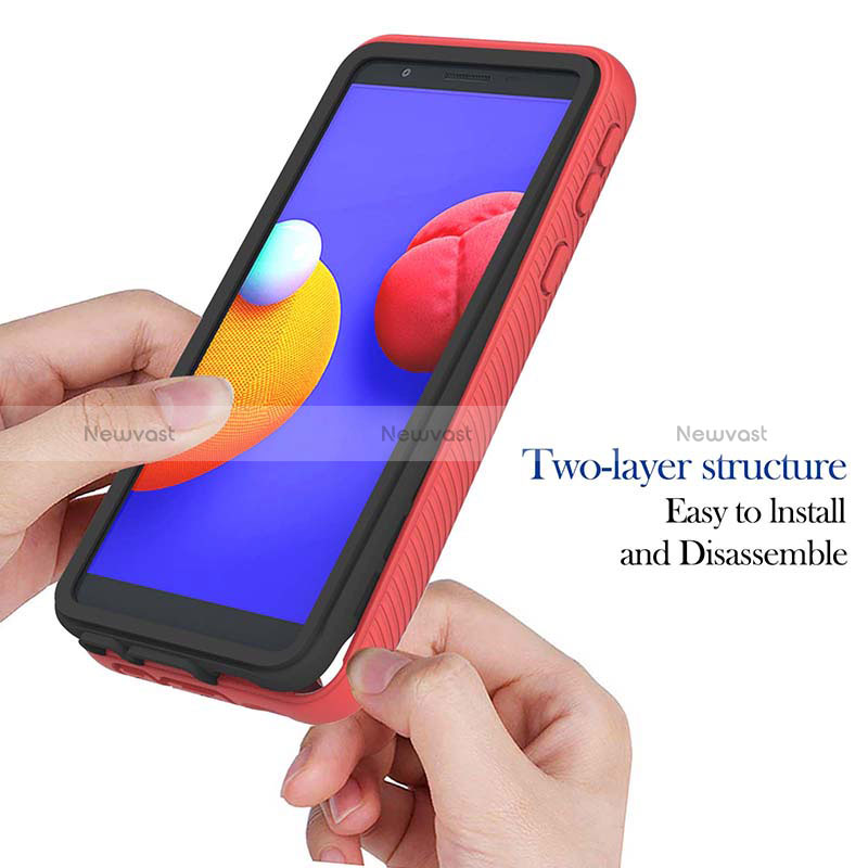 Silicone Transparent Frame Case Cover 360 Degrees YB1 for Samsung Galaxy M01 Core