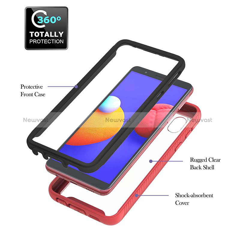 Silicone Transparent Frame Case Cover 360 Degrees YB1 for Samsung Galaxy M01 Core