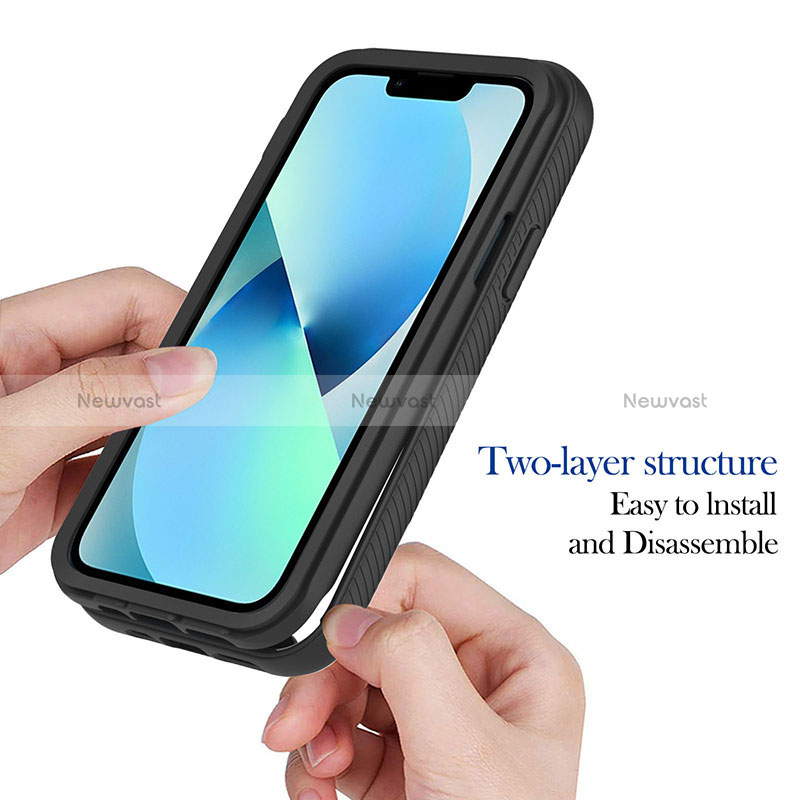 Silicone Transparent Frame Case Cover 360 Degrees YB2 for Apple iPhone 14 Plus
