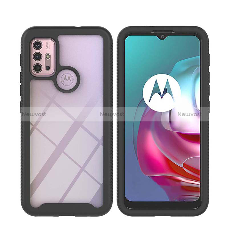 Silicone Transparent Frame Case Cover 360 Degrees YB2 for Motorola Moto G10