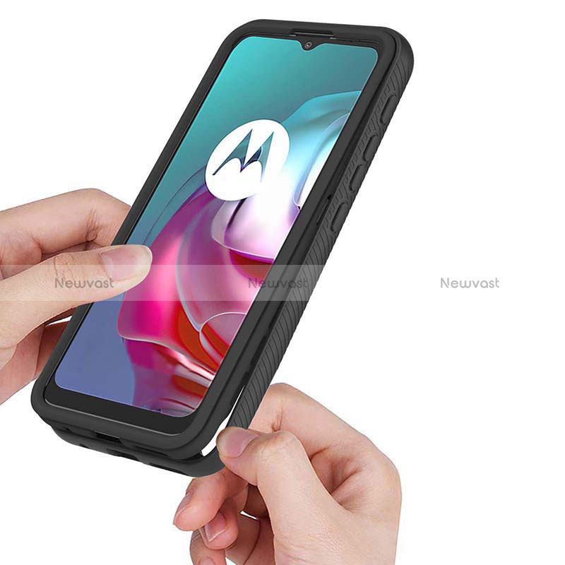 Silicone Transparent Frame Case Cover 360 Degrees YB2 for Motorola Moto G10