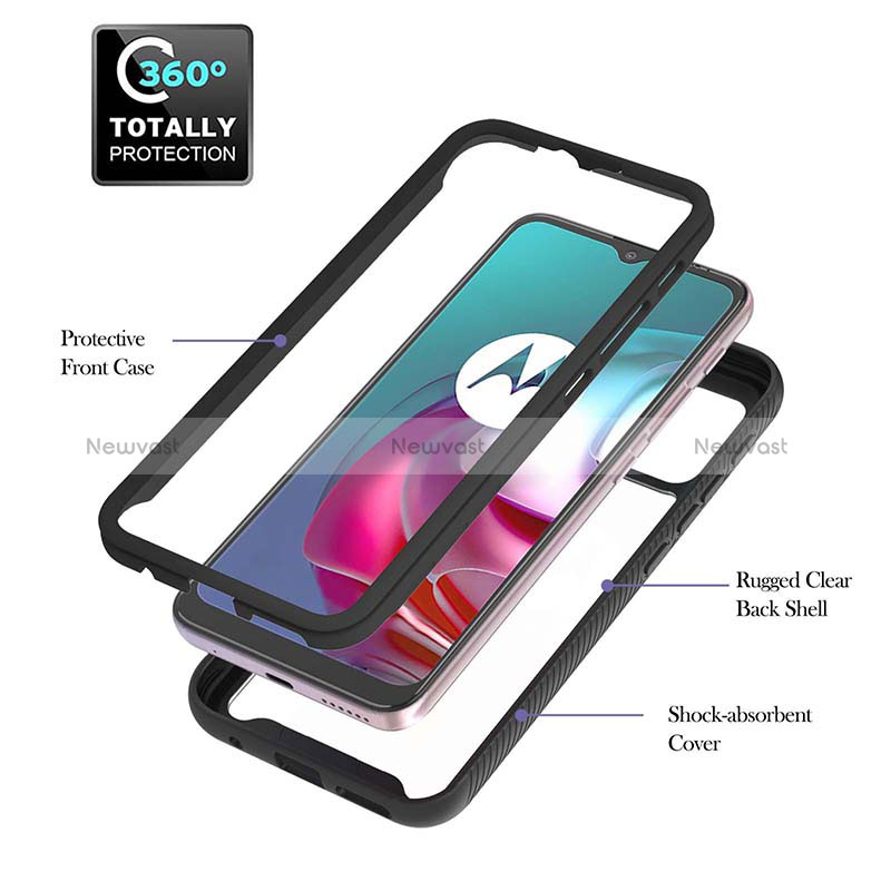 Silicone Transparent Frame Case Cover 360 Degrees YB2 for Motorola Moto G10 Power