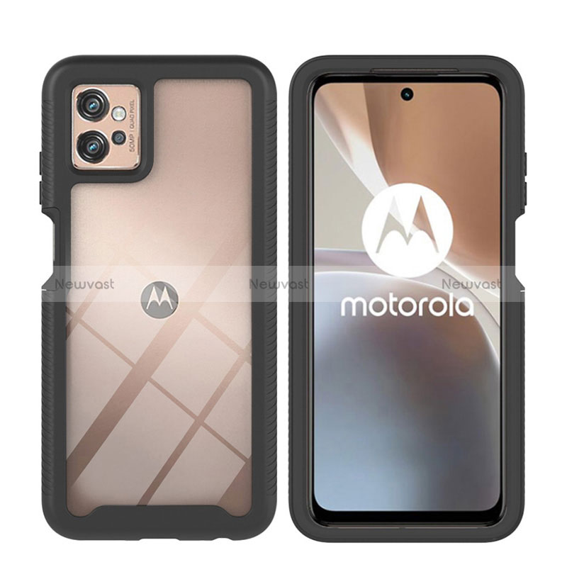 Silicone Transparent Frame Case Cover 360 Degrees YB2 for Motorola Moto G32