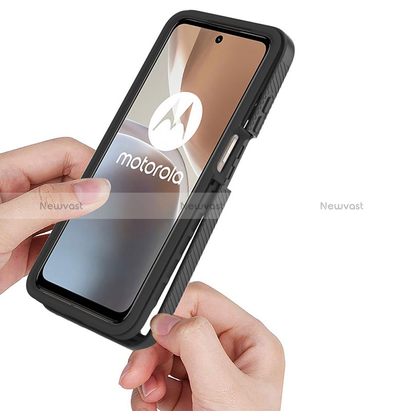 Silicone Transparent Frame Case Cover 360 Degrees YB2 for Motorola Moto G32