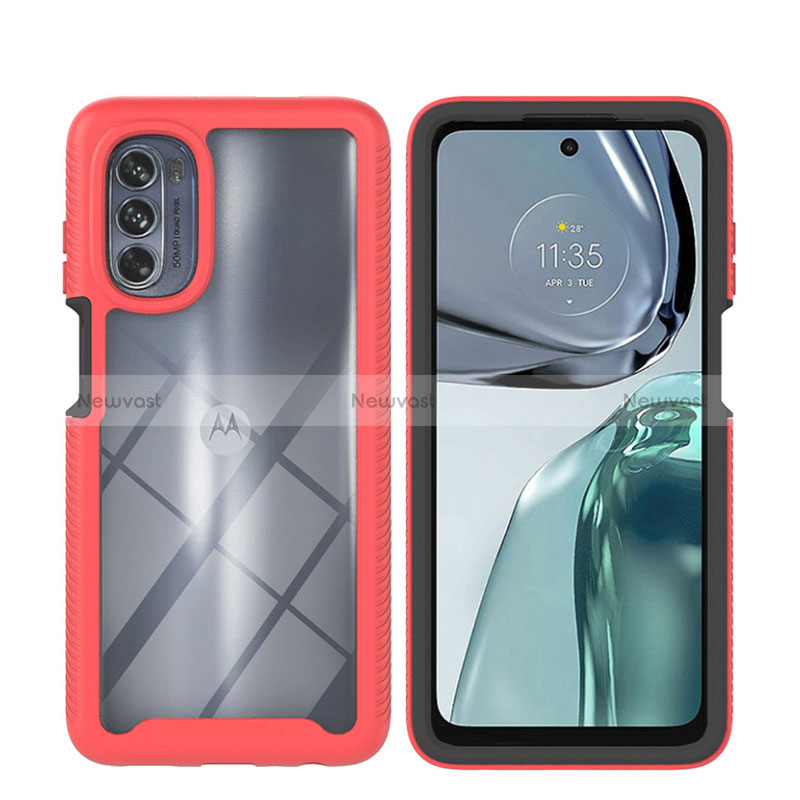 Silicone Transparent Frame Case Cover 360 Degrees YB2 for Motorola Moto G62 5G