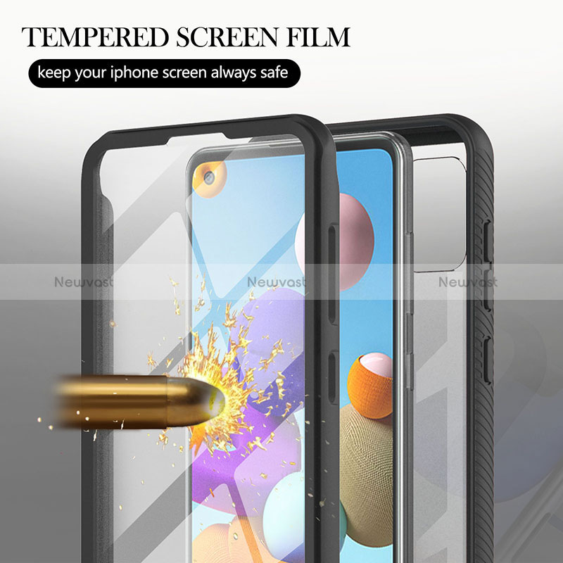 Silicone Transparent Frame Case Cover 360 Degrees YB2 for Samsung Galaxy A21s