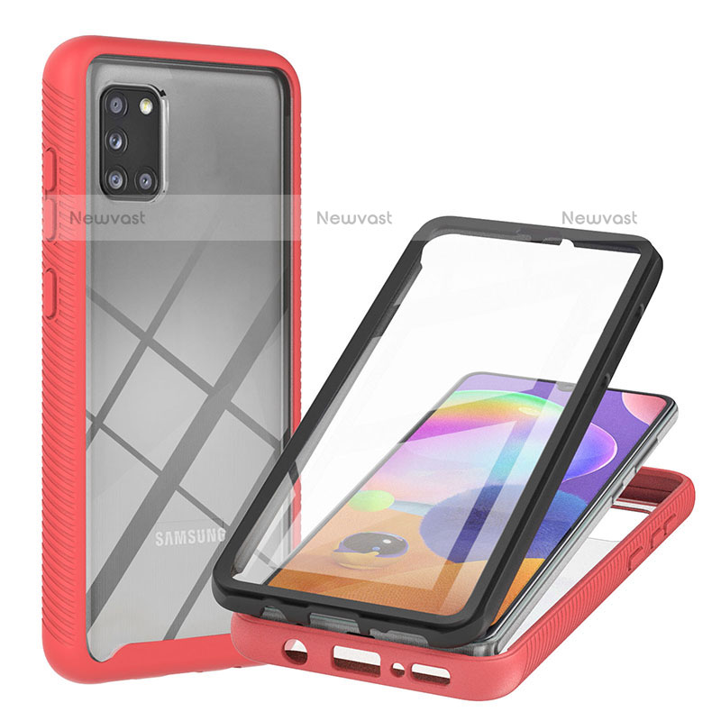 Silicone Transparent Frame Case Cover 360 Degrees YB2 for Samsung Galaxy A31