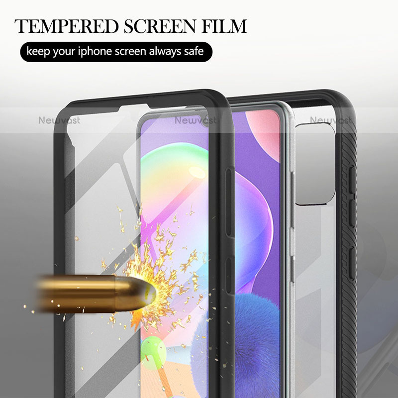 Silicone Transparent Frame Case Cover 360 Degrees YB2 for Samsung Galaxy A31