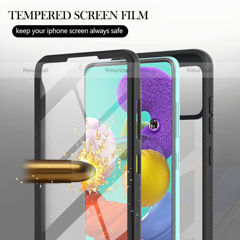Silicone Transparent Frame Case Cover 360 Degrees YB2 for Samsung Galaxy A51 4G