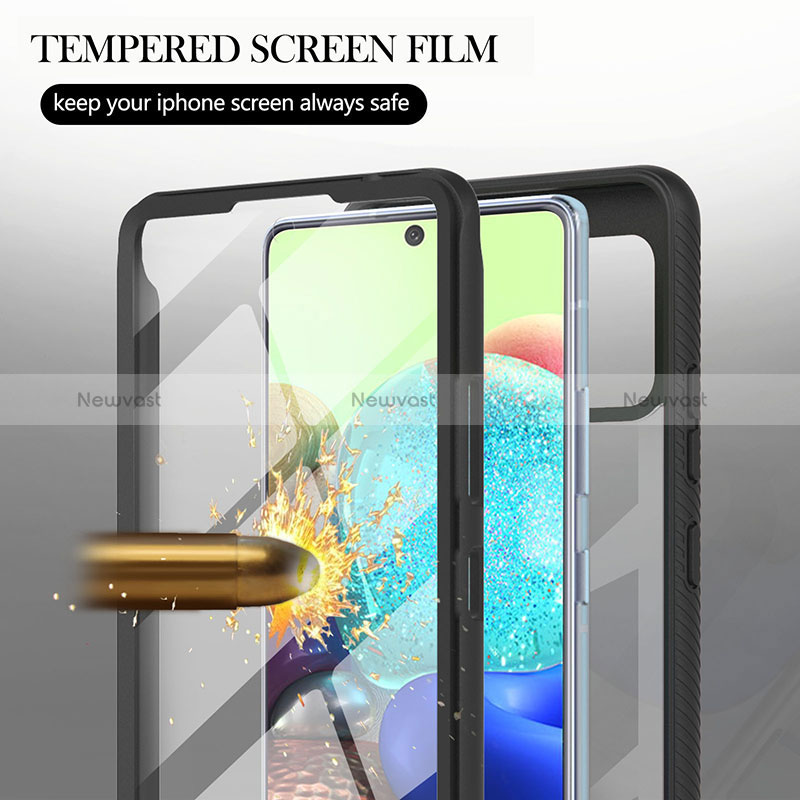 Silicone Transparent Frame Case Cover 360 Degrees YB2 for Samsung Galaxy A71 5G