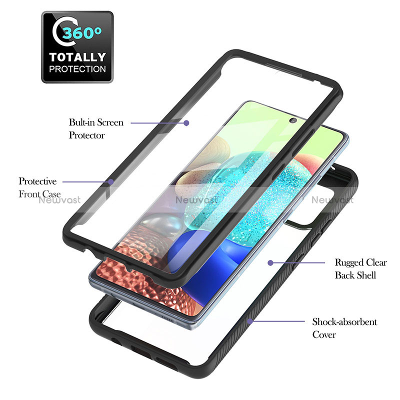 Silicone Transparent Frame Case Cover 360 Degrees YB2 for Samsung Galaxy A71 5G