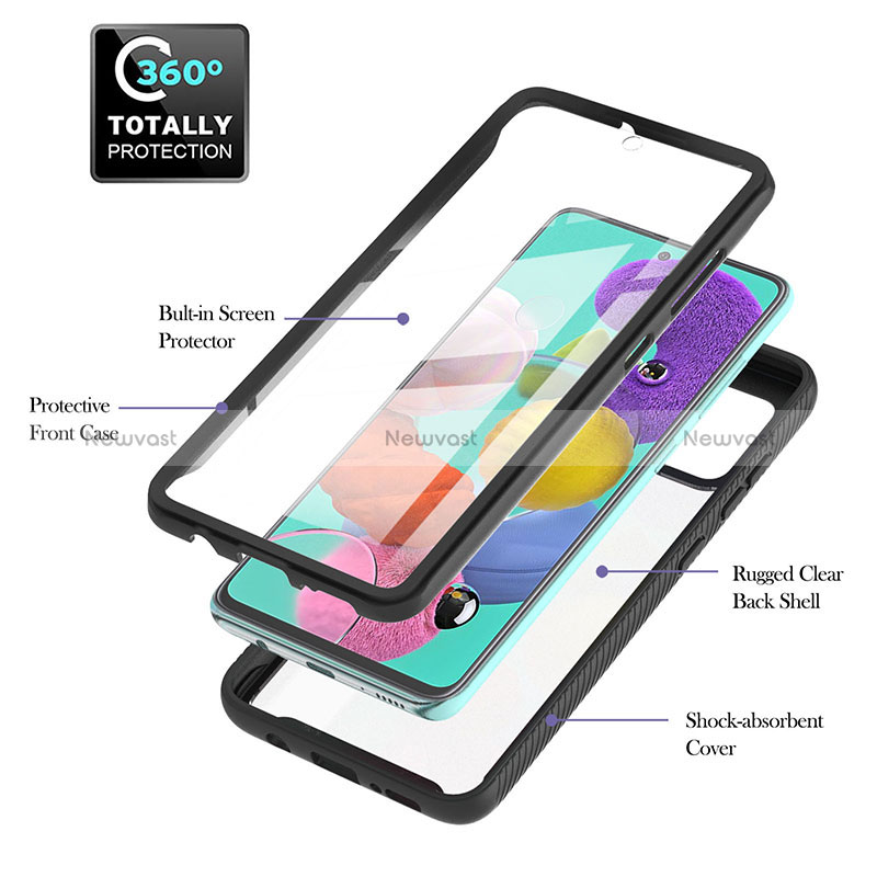Silicone Transparent Frame Case Cover 360 Degrees YB2 for Samsung Galaxy M40S
