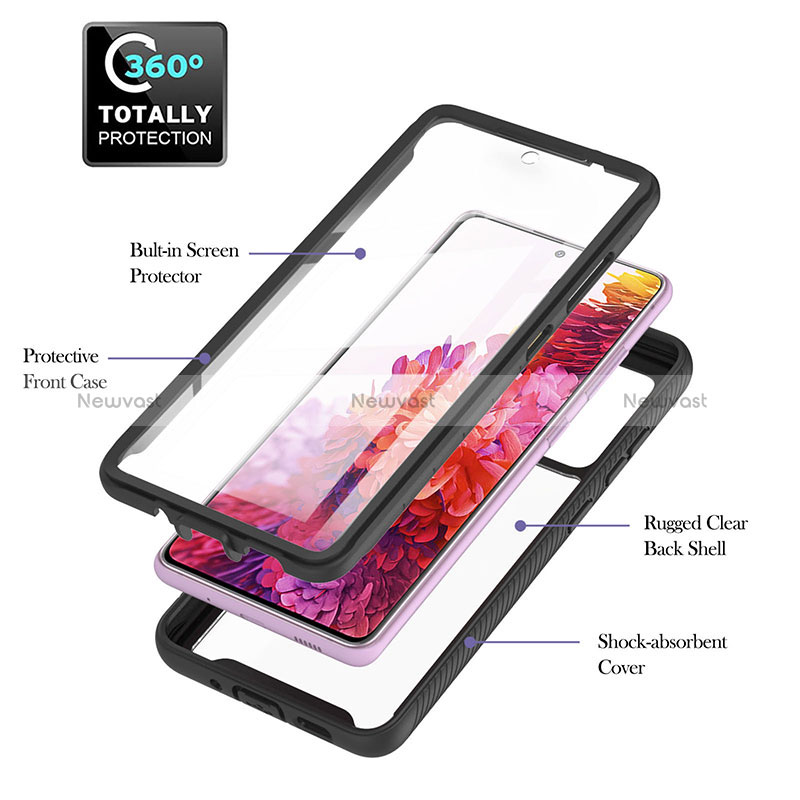 Silicone Transparent Frame Case Cover 360 Degrees YB2 for Samsung Galaxy S20 FE 4G