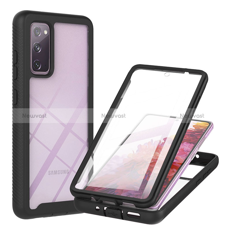 Silicone Transparent Frame Case Cover 360 Degrees YB2 for Samsung Galaxy S20 Lite 5G Black